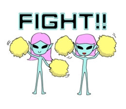 Happy aliens 1 sticker #12886239