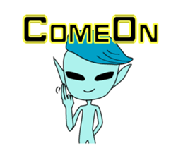 Happy aliens 1 sticker #12886240