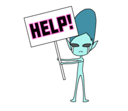 Happy aliens 1 sticker #12886242