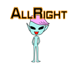 Happy aliens 1 sticker #12886243