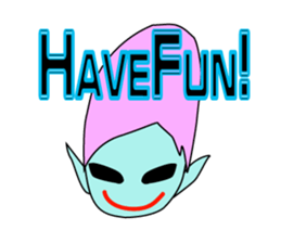 Happy aliens 1 sticker #12886259