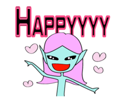 Happy aliens 1 sticker #12886261