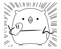 whte owl in motion sticker #12891665