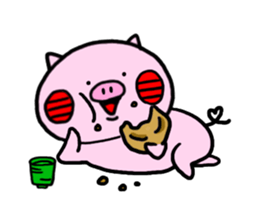 Cute little pig sticker #12892569