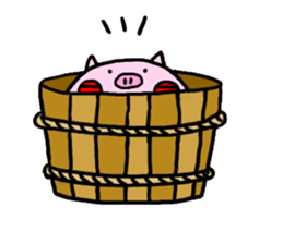 Cute little pig sticker #12892573