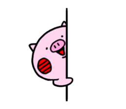 Cute little pig sticker #12892576