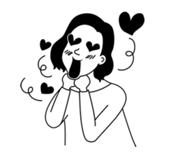 Woman in black & white ver.1 sticker #12893317