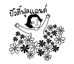 Woman in black & white ver.1 sticker #12893321