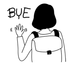 Woman in black & white ver.1 sticker #12893327