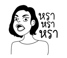 Woman in black & white ver.1 sticker #12893334