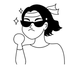 Woman in black & white ver.1 sticker #12893338