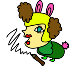 Paint color rabbit(Mid-Autumn Festival) sticker #12895373