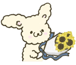 Heartwarming rabbit hau sticker #12899145
