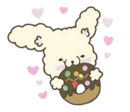 Heartwarming rabbit hau sticker #12899149