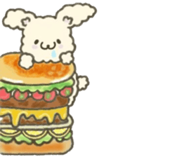 Heartwarming rabbit hau sticker #12899179