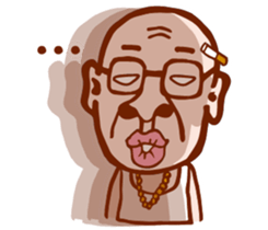 funny old man no.1 (english) sticker #12902066