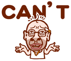 funny old man no.1 (english) sticker #12902087