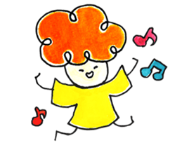 Warui-chan with her yellow dress sticker #12903383