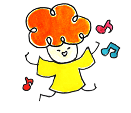 Warui-chan with her yellow dress sticker #12903383