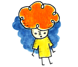 Warui-chan with her yellow dress sticker #12903385