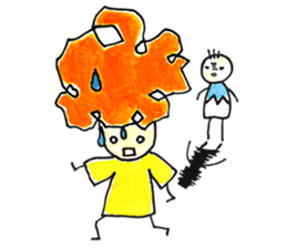 Warui-chan with her yellow dress sticker #12903393