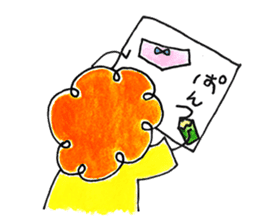 Warui-chan with her yellow dress sticker #12903416