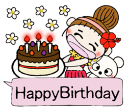 Hawaiian Girl ocyame balloon of 2 sticker #12904572