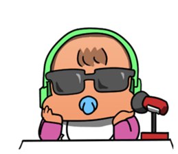 Broadcast baby sticker #12907446