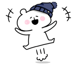 hat white bear sticker #12910040
