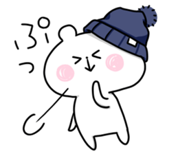 hat white bear sticker #12910043