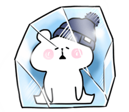hat white bear sticker #12910047