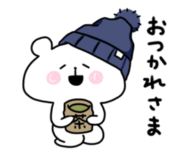 hat white bear sticker #12910050