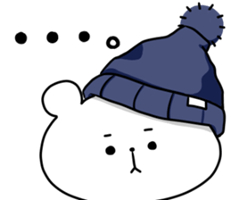 hat white bear sticker #12910053
