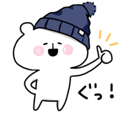 hat white bear sticker #12910055