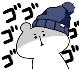 hat white bear sticker #12910058