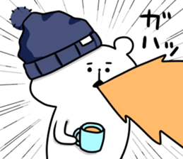 hat white bear sticker #12910062