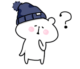 hat white bear sticker #12910063