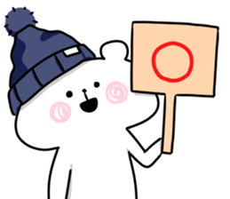 hat white bear sticker #12910071