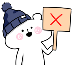hat white bear sticker #12910072