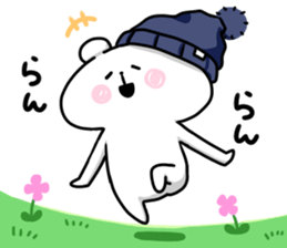 hat white bear sticker #12910073