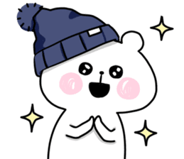 hat white bear sticker #12910074