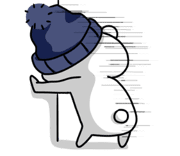 hat white bear sticker #12910075