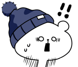hat white bear sticker #12910076