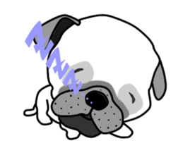 Motion sticker of pug dog sticker #12911179