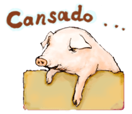 pig's life sticker in spanish sticker #12911546