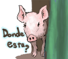 pig's life sticker in spanish sticker #12911550
