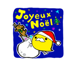 Merry chick and Christmas sticker #12912606
