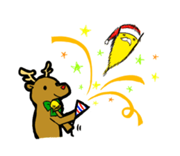 Merry chick and Christmas sticker #12912610