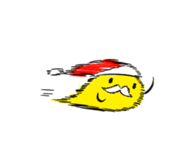 Merry chick and Christmas sticker #12912611