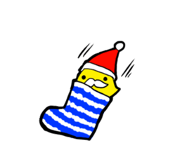 Merry chick and Christmas sticker #12912614